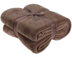 HOMESTYLING Deka KO-HZ1011880 fleece 180 x 230 cm ESSENTIALS hnedá