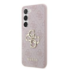 Guess Zadný kryt PU 4G Metal Logo pre Samsung Galaxy S23 Pink