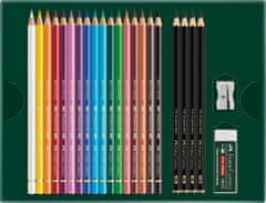 Faber-Castell Pastelky Polychromos & ceruzky Pitt Matt set 23x