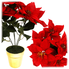 BOBIMARKET betlehemská hviezda umelá v kvetináči 49cm poinsettia umelé kvety