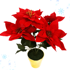 BOBIMARKET betlehemská hviezda umelá v kvetináči 49cm poinsettia umelé kvety