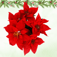 BOBIMARKET betlehemská hviezda umelá v kvetináči 49cm poinsettia umelé kvety