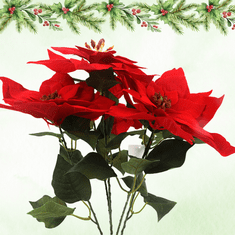 BOBIMARKET betlehemská hviezda umelá v kvetináči 49cm poinsettia umelé kvety