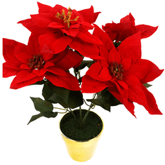 BOBIMARKET betlehemská hviezda umelá v kvetináči 49cm poinsettia umelé kvety