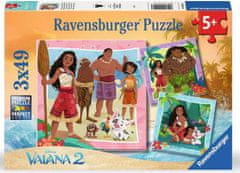 Ravensburger Puzzle Disney: Odvážna Vaiana 3x49 dielikov