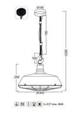 ACA Závesné svietidlo WHOOPER max. 60W/E27/230V/IP20