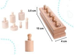 Ikonka Drevené valcové závažia montessori sorter