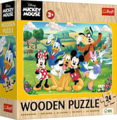 Trefl Drevené puzzle Mickey a priatelia 24 dielikov