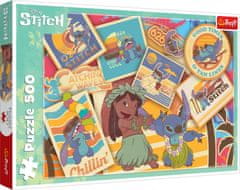 Trefl Puzzle Lilo&Stitch: Pečiatky 500 dielikov