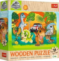 Trefl Drevené puzzle Jurský svet: Zoznám sa s dinosaurami 24 dielikov