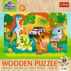 Trefl Drevené puzzle Jurský svet: Zoznám sa s dinosaurami 24 dielikov