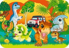 Trefl Drevené puzzle Jurský svet: Zoznám sa s dinosaurami 24 dielikov