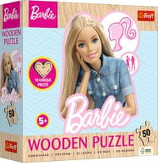 Trefl Drevené obrysové puzzle Barbie 50 dielikov