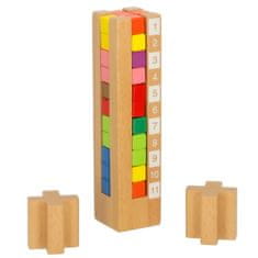 Ikonka Montessori vzdelávacie drevené puzzle bloky farebné