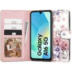 Tech-protect Wallet knižkové puzdro na Samsung Galaxy A16 4G / 5G, blossom flower