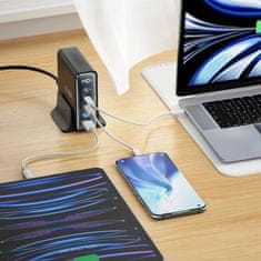 Tech-protect DC140W 5 Port GaN nabíjačka 2x USB / 3x USB-C 140W PD QC, čierna