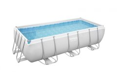 Lean-toys Power Steel 404x201x100 Tmavo šedá 13x6FT BESTWAY 6in1 Rack Pool + čerpadlo + rebrík