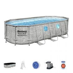 Lean-toys Power Steel Swim Vista bazén s oknom 549x274x122 18x9FT BESTWAY 7in1