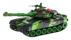 Lean-toys Tank na diaľkové ovládanie pre deti 3+ zelený + interaktívne efekty + streľba + diaľkové ovládanie