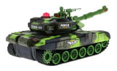 Lean-toys Tank na diaľkové ovládanie pre deti 3+ zelený + interaktívne efekty + streľba + diaľkové ovládanie