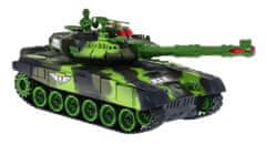 Lean-toys Tank na diaľkové ovládanie pre deti 3+ zelený + interaktívne efekty + streľba + diaľkové ovládanie