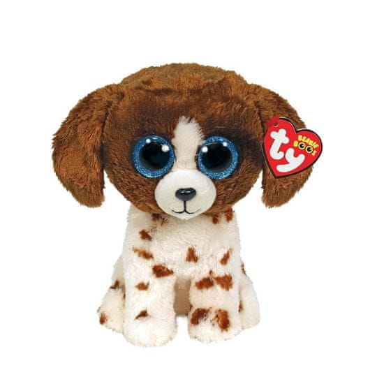 Lean-toys Beanie Boos Muddles - biely pes 24 cm