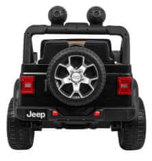 Lean-toys Jeep Wrangler Rubicon batéria pre deti čierna + diaľkové ovládanie + MP3 LED rádio + EVA kolesá