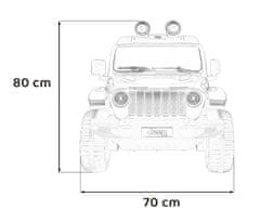 Lean-toys Jeep Wrangler Rubicon batéria pre deti Červená + diaľkové ovládanie + MP3 LED rádio + EVA kolesá