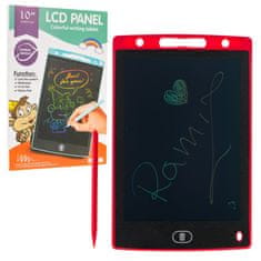 Lean-toys 10' kresliaci tablet pre deti 3+ červený + pero Stylus + LCD displej + farebné kresby