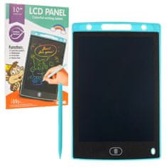 Lean-toys 10' kresliaci tablet pre deti 3+ modrý + pero Stylus + LCD displej + farebné kresby