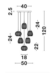 Nova Luce NOVA LUCE závesné svietidlo VARIO číre sklo a saténový zlatý kov E27 6x12W 230V IP20 bez žiarovky 9191544