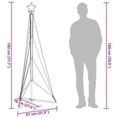 Vidaxl Svetlo na vianočný stromček 363 LED studené biele 182 cm