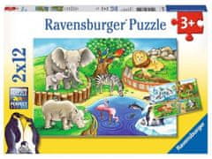 Lean-toys Puzzle 2x12 Vianoce v zoo