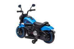 Lean-toys Chopper FASTER batériová motorka pre deti Modrá + FM rádio + Audio panel + LED