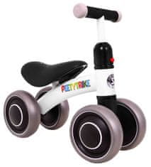 Lean-toys Prvý detský krosový bicykel PettyTrike White 4-kolový SporTrike Rider