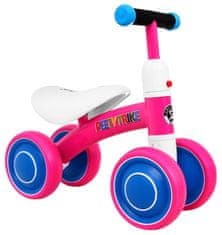 Lean-toys Prvý detský krosový bicykel PettyTrike Ružový 4-kolesový SporTrike Rider