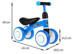 Lean-toys Prvý detský krosový bicykel PettyTrike Blue 4-kolový SporTrike