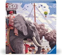 Ravensburger Štvorcové puzzle Art & Soul: Cesta okolo sveta za 80 dní 750 dielikov