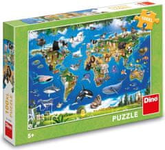 DINO Puzzle Mapa zvierat XL 100 dielikov