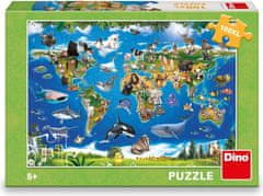 DINO Puzzle Mapa zvierat XL 100 dielikov