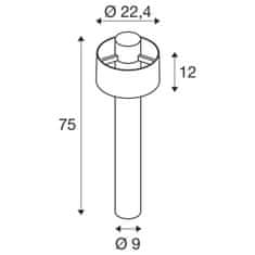 SLV BIG WHITE (SLV) PHOTONI CYL POLE 75 stojacia lampa, E27, 1x max. 13W, čierna 1008193