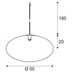 SLV BIG WHITE (SLV) MAGICO 55 závesné svietidlo, E27, dĺžka závesu 180cm, 1x max. 10W, matná čierna / zlatá 1008508