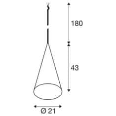 SLV BIG WHITE (SLV) MAGICO 20 závesné svietidlo, E27, dĺžka závesu 180cm, 1x max. 10W, matná biela 1008501