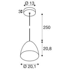 SLV BIG WHITE (SLV) PRE CONE 30 závesné svietidlo, dĺžka závesu 250cm, E27, 1x max. 60W, medená/biela 1008132