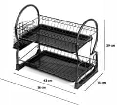 BRUNBESTE 2-úrovňová Sušička riadu Odkapávač na riad 56X25X39 cm Brunbeste Bb-3408