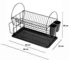 BRUNBESTE 2-úrovňová Sušička riadu Odkapávač na riad 56X25X39 cm Brunbeste Bb-3400