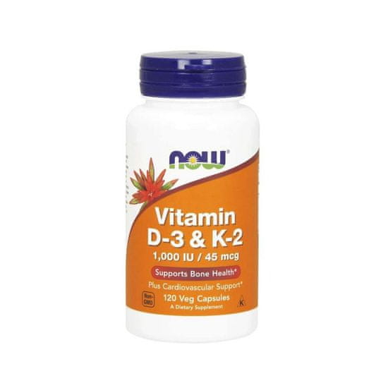 NOW Foods Doplnky stravy Vitamin D3 1000 IU K2 MK4 45 Mcg