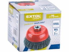 Extol Craft Kartáč hrnčekový M14 vlnitý, oceľový drôt 0,3mm, Ø75mm, EXTOL CRAFT