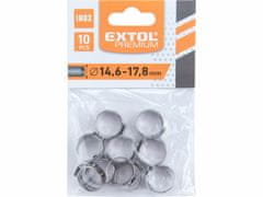 Extol Premium Spona na 3/8" pneumatickú hadicu, 10ks, Ø 14.6mm - 17.8mm, antikoro, EXTOL PREMIUM