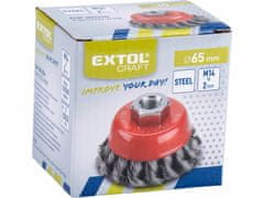 Extol Craft Kartáč hrnčekový M14 vrkočový, oceľový drôt 0,5mm, Ø65mm, EXTOL CRAFT